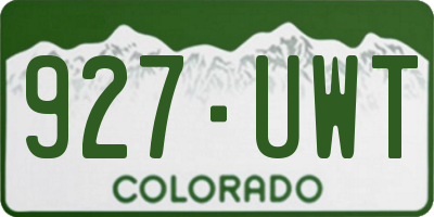 CO license plate 927UWT