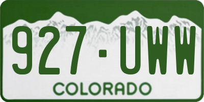 CO license plate 927UWW
