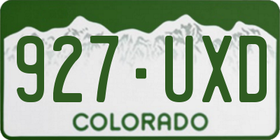 CO license plate 927UXD