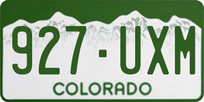 CO license plate 927UXM