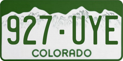 CO license plate 927UYE