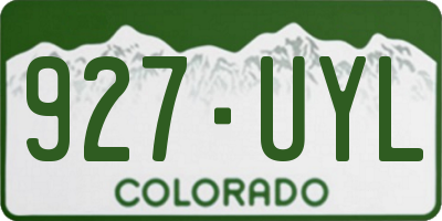 CO license plate 927UYL