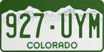 CO license plate 927UYM