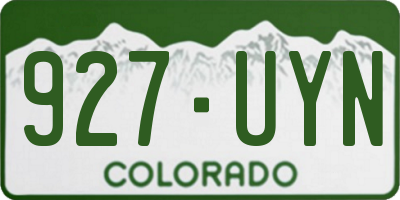 CO license plate 927UYN