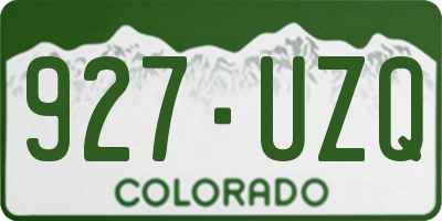 CO license plate 927UZQ