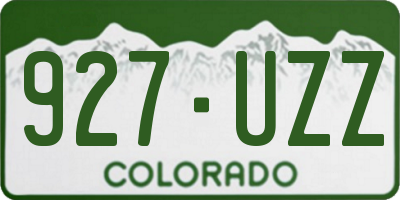 CO license plate 927UZZ