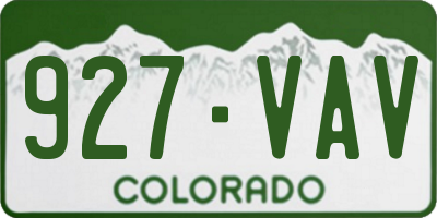 CO license plate 927VAV