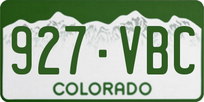 CO license plate 927VBC
