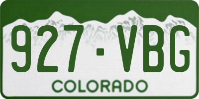 CO license plate 927VBG