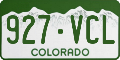 CO license plate 927VCL