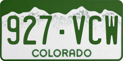 CO license plate 927VCW