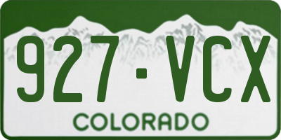 CO license plate 927VCX