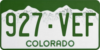CO license plate 927VEF