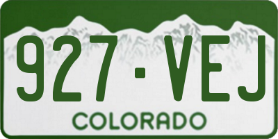 CO license plate 927VEJ