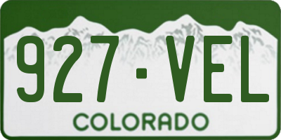 CO license plate 927VEL