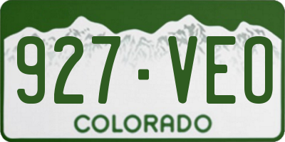 CO license plate 927VEO