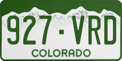 CO license plate 927VRD