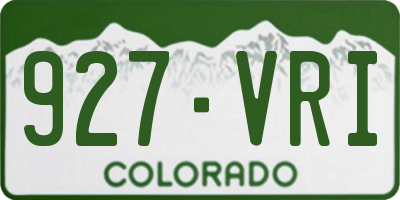 CO license plate 927VRI