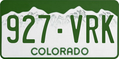 CO license plate 927VRK