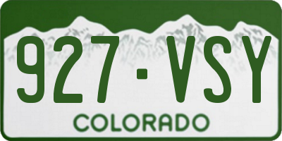CO license plate 927VSY