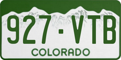 CO license plate 927VTB