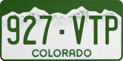 CO license plate 927VTP