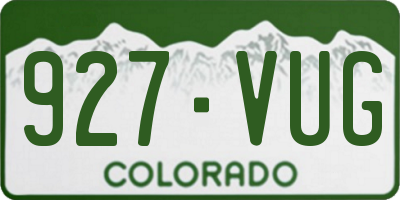 CO license plate 927VUG