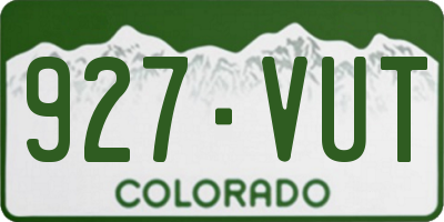 CO license plate 927VUT