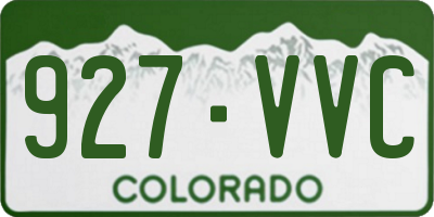 CO license plate 927VVC