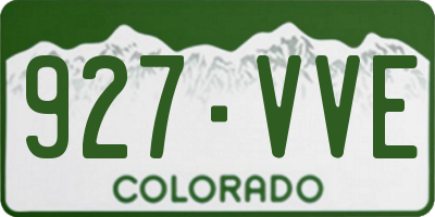 CO license plate 927VVE