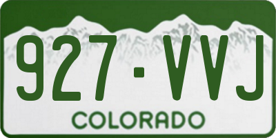 CO license plate 927VVJ