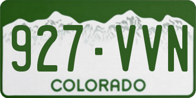 CO license plate 927VVN