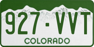 CO license plate 927VVT