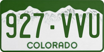 CO license plate 927VVU