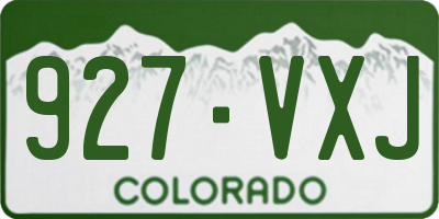 CO license plate 927VXJ