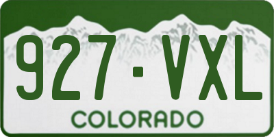 CO license plate 927VXL