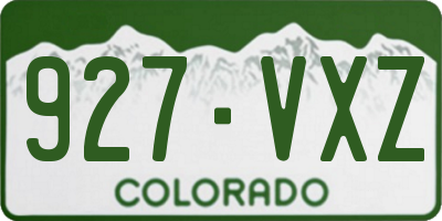 CO license plate 927VXZ