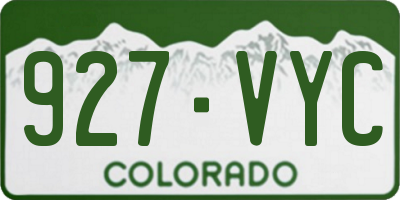 CO license plate 927VYC