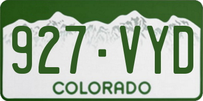 CO license plate 927VYD