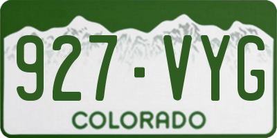 CO license plate 927VYG