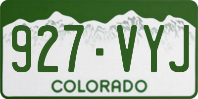 CO license plate 927VYJ
