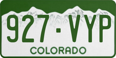 CO license plate 927VYP