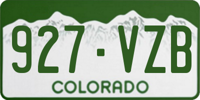 CO license plate 927VZB