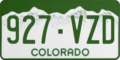 CO license plate 927VZD