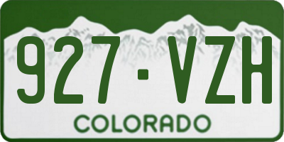 CO license plate 927VZH