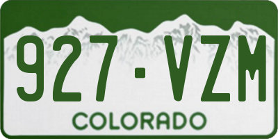 CO license plate 927VZM