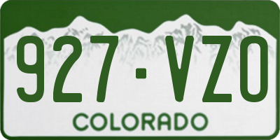 CO license plate 927VZO