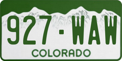 CO license plate 927WAW