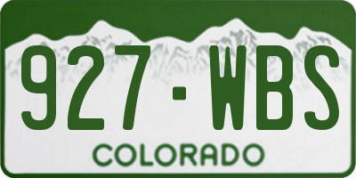 CO license plate 927WBS