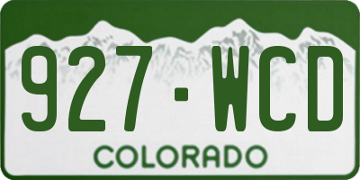CO license plate 927WCD